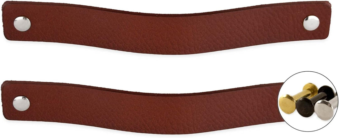 Brute Strength - Ledergriffe für Möbel - Cognac - 24 Stück - 20 x 2,5 cm - Schrankgriff, Türgriff fü