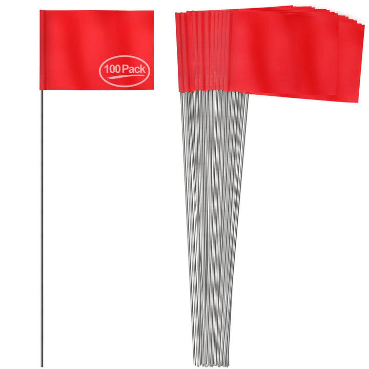 Anley Stake Flags – 10 x 13 cm Vinyl-Markierungsfahnen mit 38,1 cm Stahlstange – Landschaftsbau, unt