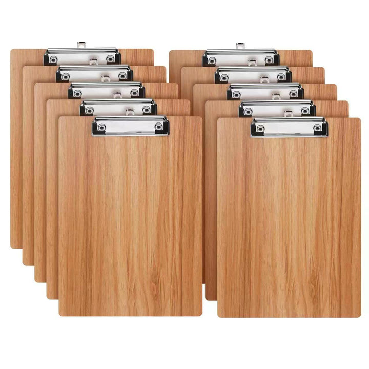 Klemmbrett Holz A4,10 Stück Schreibbrett Klemmbrett mit Metalklemme,A4 Schreibplatte Klemmbretter Cl