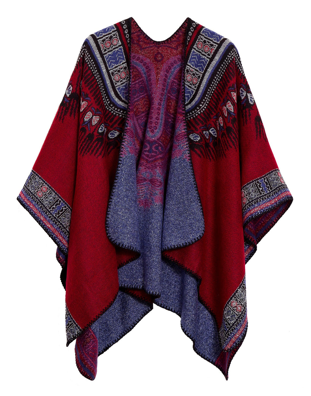 Damen Warm Offene Front Strick Schals und Wraps Floral Elegante Cardigans Poncho Cape Coat Mantel Ro