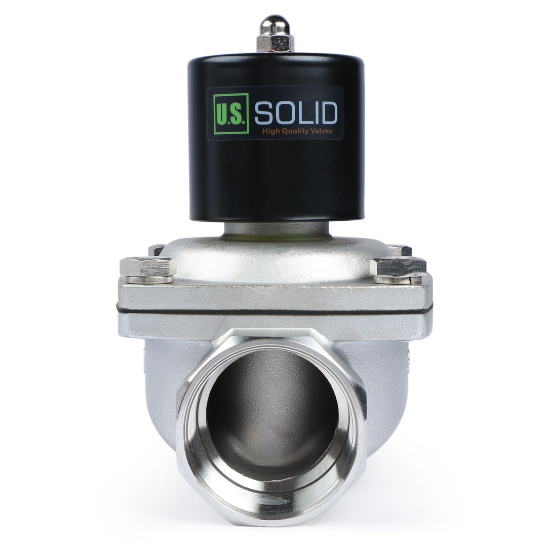 U.S. Solid 2" Edelstahl Elektrisch Magnetventil 12V DC stromlos geschlossen VITON Wasser Luft Öl G G