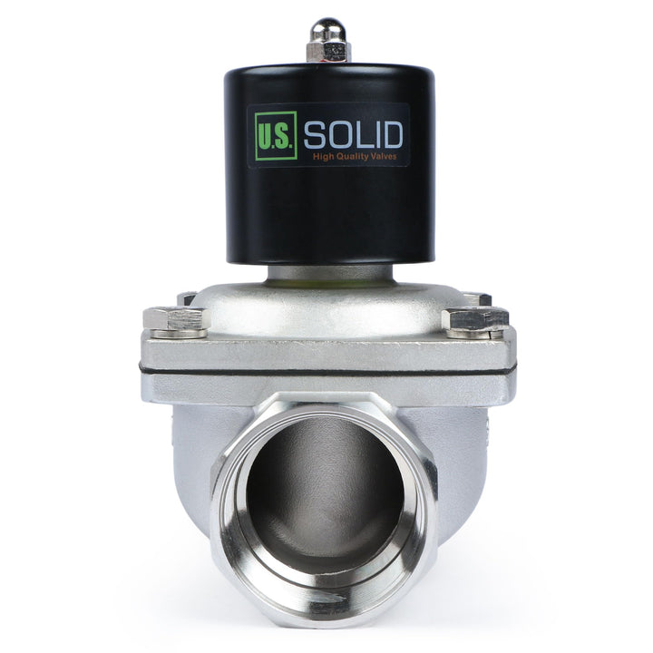 U.S. Solid 2" Edelstahl Elektrisch Magnetventil 12V DC stromlos geschlossen VITON Wasser Luft Öl G G