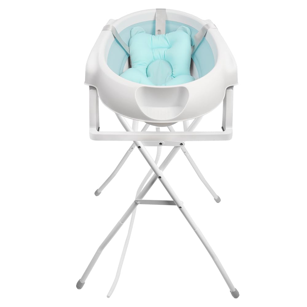 Babywanne mit Ständer Faltbare Baby Badewanne Set mit Gestell - Tragbare Rutschfeste Wanne für Neuge