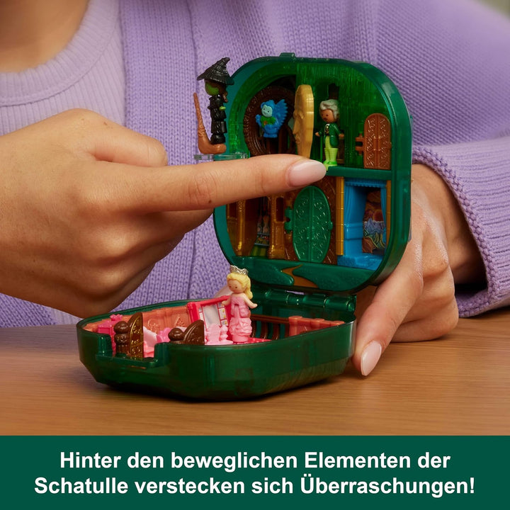 Polly Pocket x Wicked Sammler-Schatulle, Mikropuppen und Spielset, 2 thematische Zubehörteile, ikon