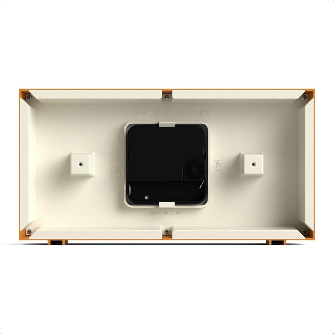 JONES CLOCKS® Odeon schreibtischuhr | Modernes rechteckiges Design | Senfgelb | Stilvoller retrolook