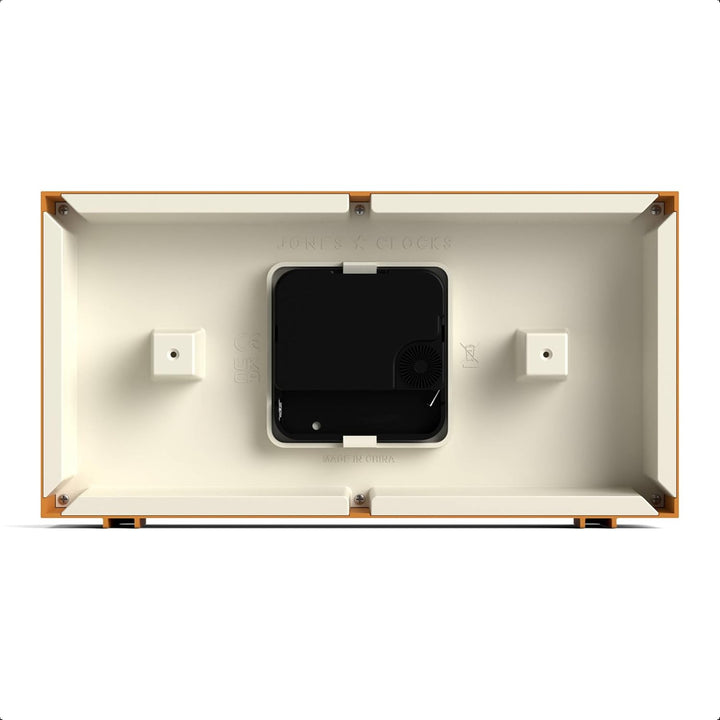 JONES CLOCKS® Odeon schreibtischuhr | Modernes rechteckiges Design | Senfgelb | Stilvoller retrolook