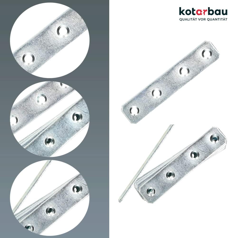 KOTARBAU Lochplatten 97 x 20 mm Verzinkt Silber Flachverbinder Holzverbinder Innen – Aussenbereich L