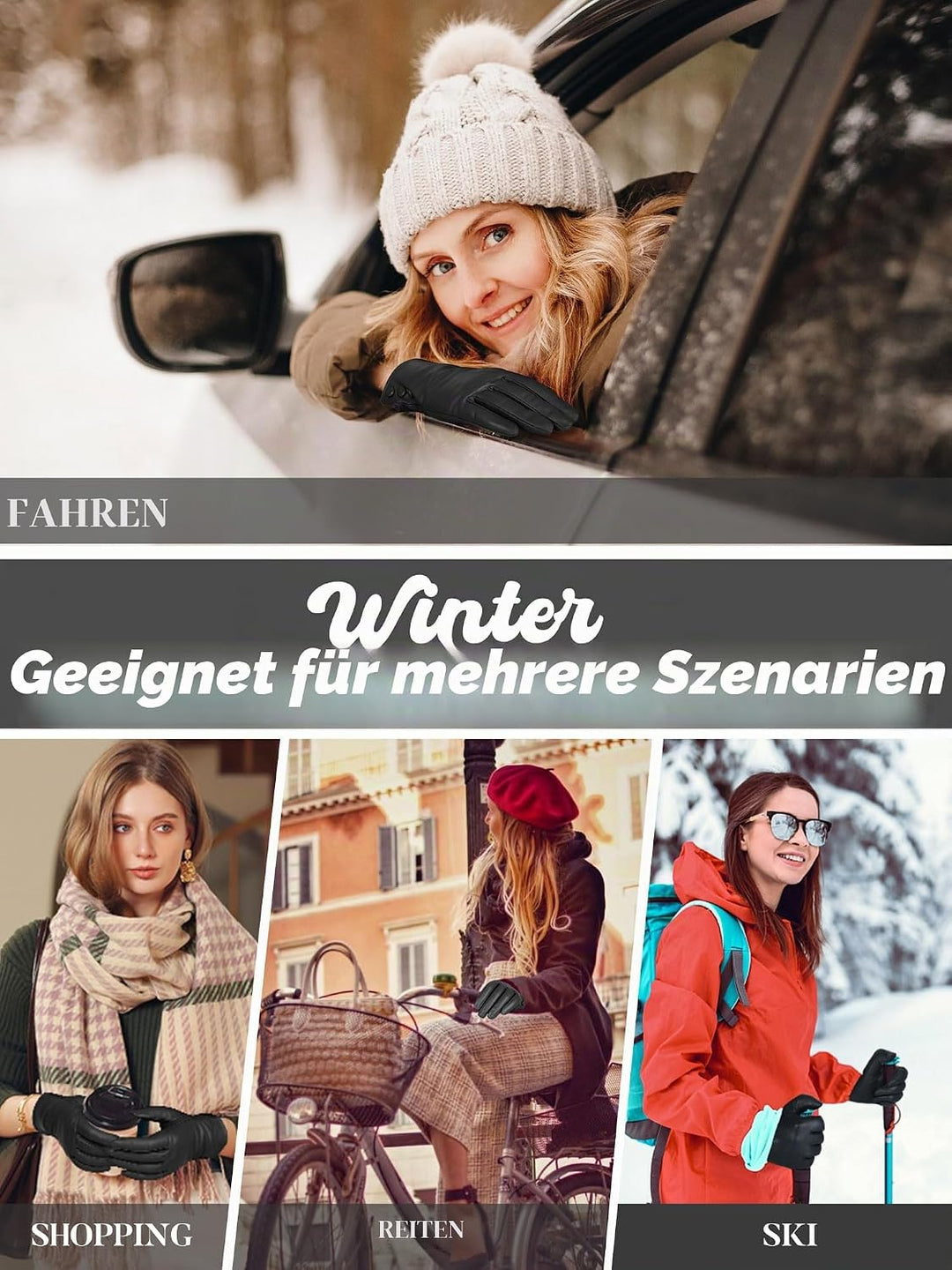 GSG SINCE 1998 Lederhandschuhe Damen Gefüttert aus Chromfreiem Echtleder – Wollfutter/Fleecefutter S