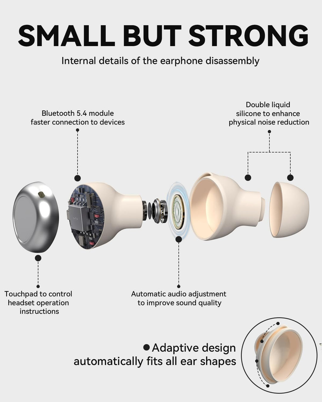 ANSTEN Schlafkopfhörer Bluetooth 5.4, Noise Cancelling Kopfhoerer | In Ear, Sleepbuds Schlafkopfhöre