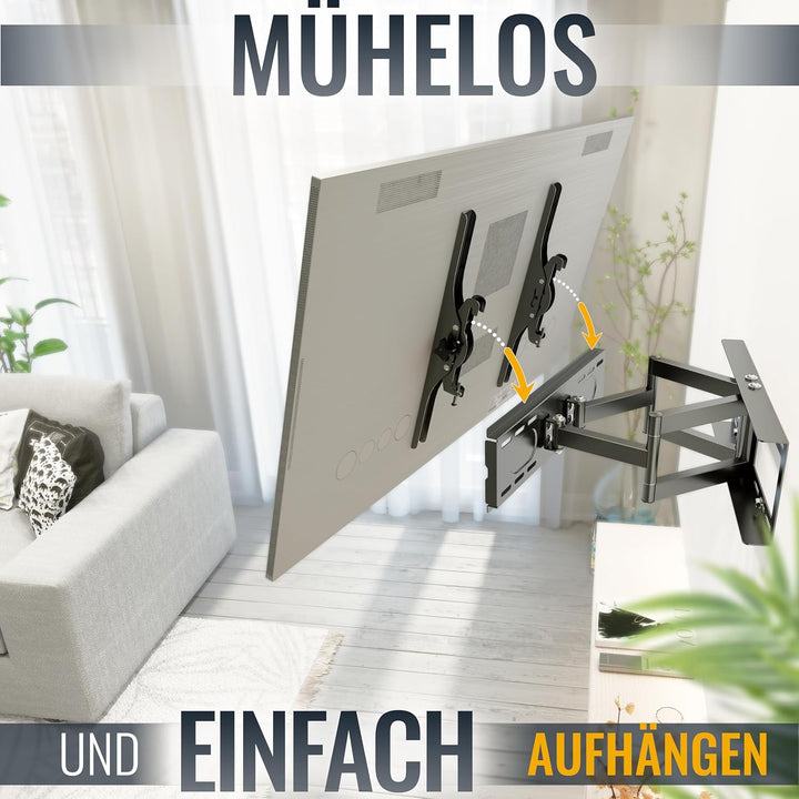 RICOO TV Wandhalterung Fernseher Schwenkbar Neigbar für 30-65 Zoll, Universal TV Halterung R08, Fern