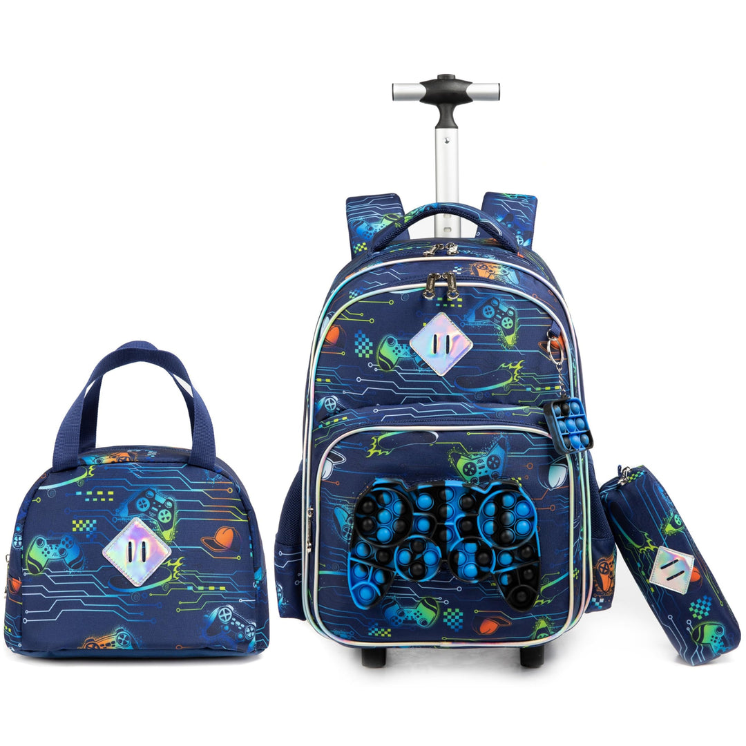 Kinder Rolling Gamepad Rucksack für Jungen Gepäck Koffer mit Rädern Trolley gerollt POP Roller Rucks