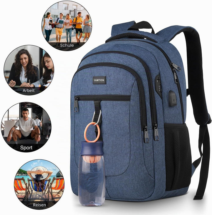 YAMTION Rucksack Herren und Damen,Unisex Schulrucksack Teenager für Jungen Mädchen Laptop Rucksack S