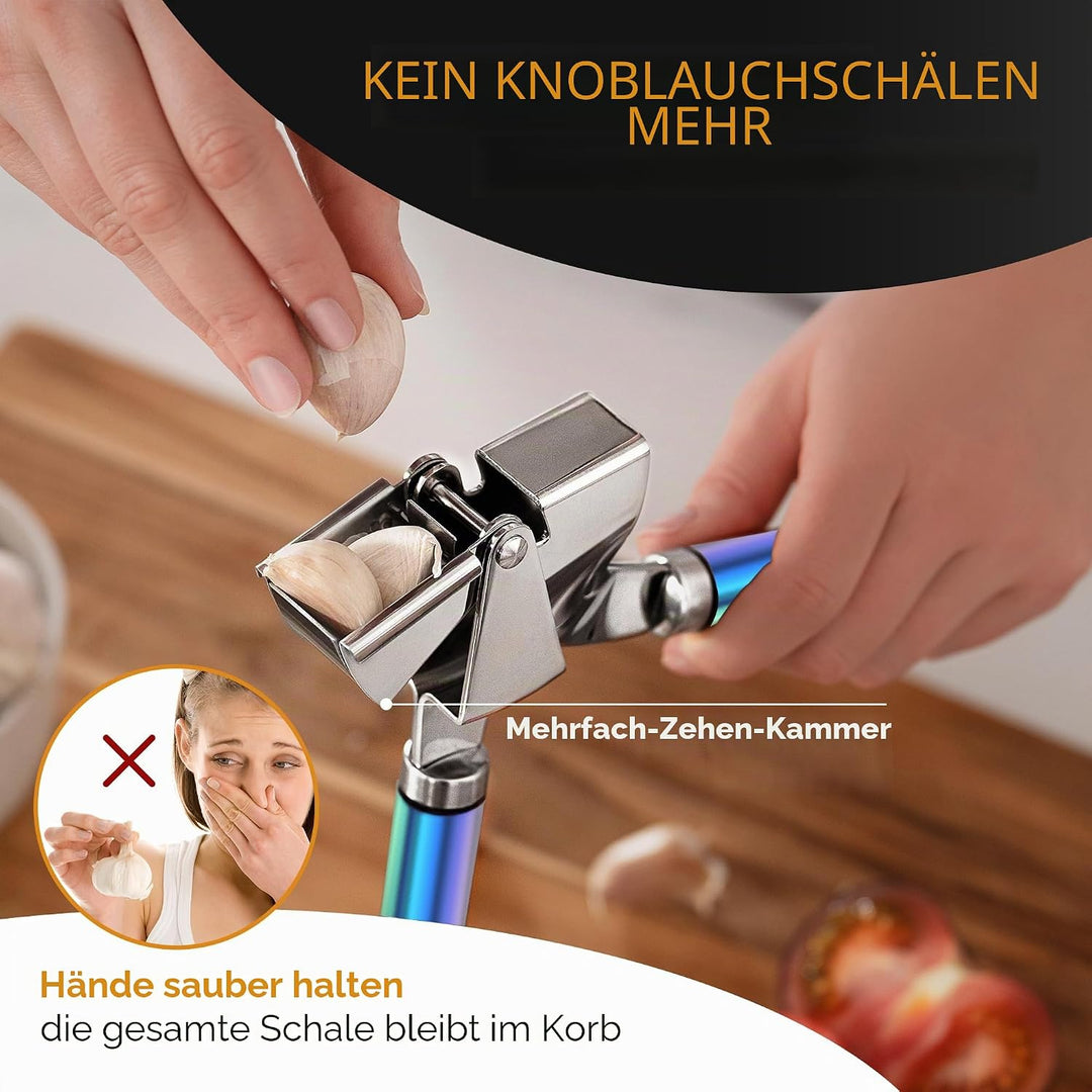 ORBLUE knoblauchpresse edelstahl [Premium] – knoblauch presse Professionelle Qualität, leicht zu rei