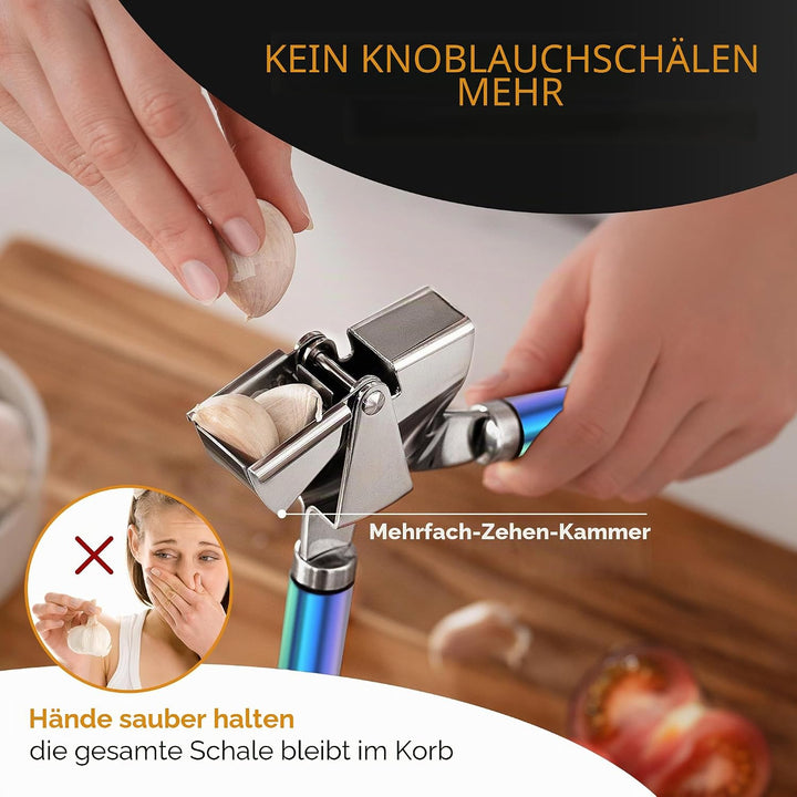 ORBLUE knoblauchpresse edelstahl [Premium] – knoblauch presse Professionelle Qualität, leicht zu rei