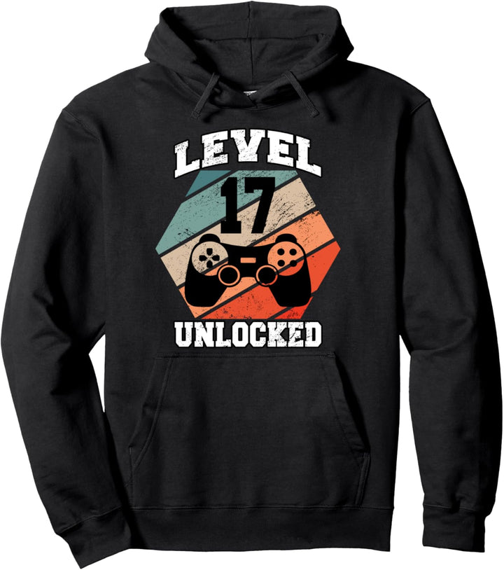 Level 17 entsperrt 17 Years Old Retro 80er 17. Geburtstag Gamer Pullover Hoodie