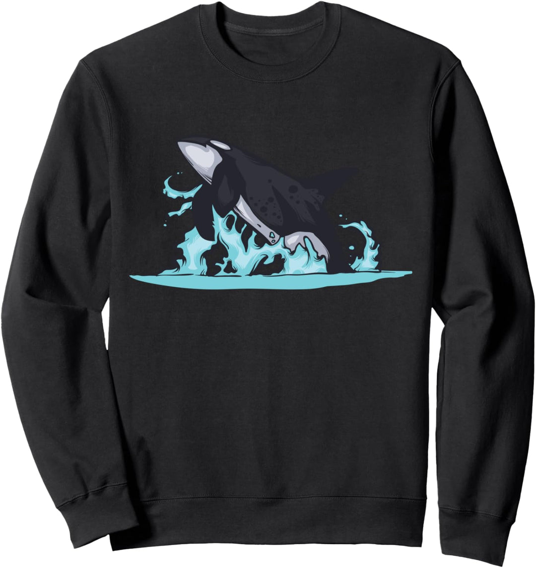 Killer Wal Geschenk Jumping Orca Killer Wale Sweatshirt