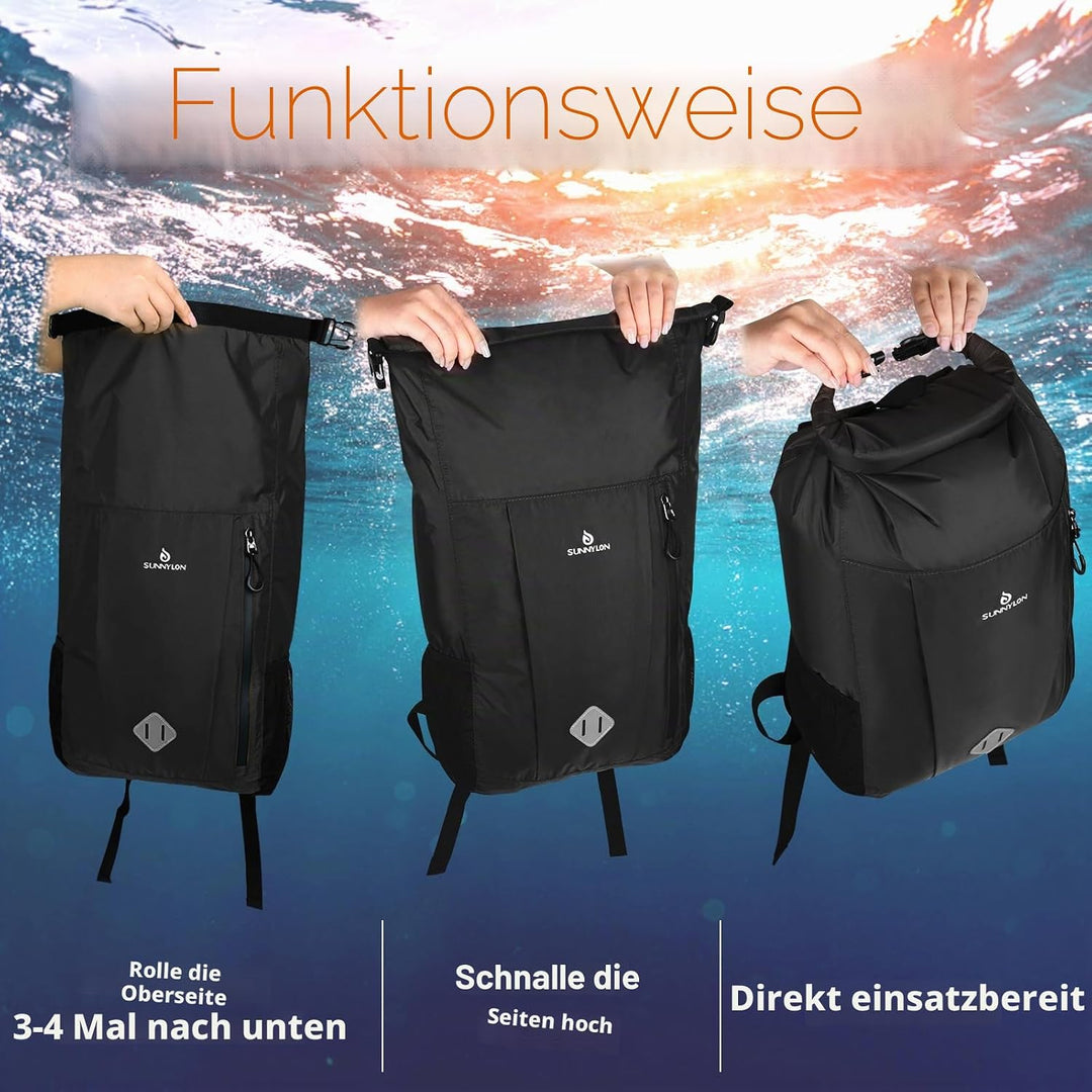 Wasserdichter Dry Bag Rucksack,20L IPX8 Wasserfester rucksack Rolltop mit Handyhülle,Wasserdichte ta