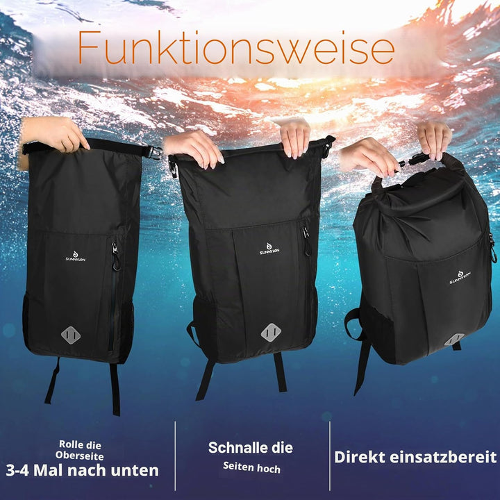 Wasserdichter Dry Bag Rucksack,20L IPX8 Wasserfester rucksack Rolltop mit Handyhülle,Wasserdichte ta