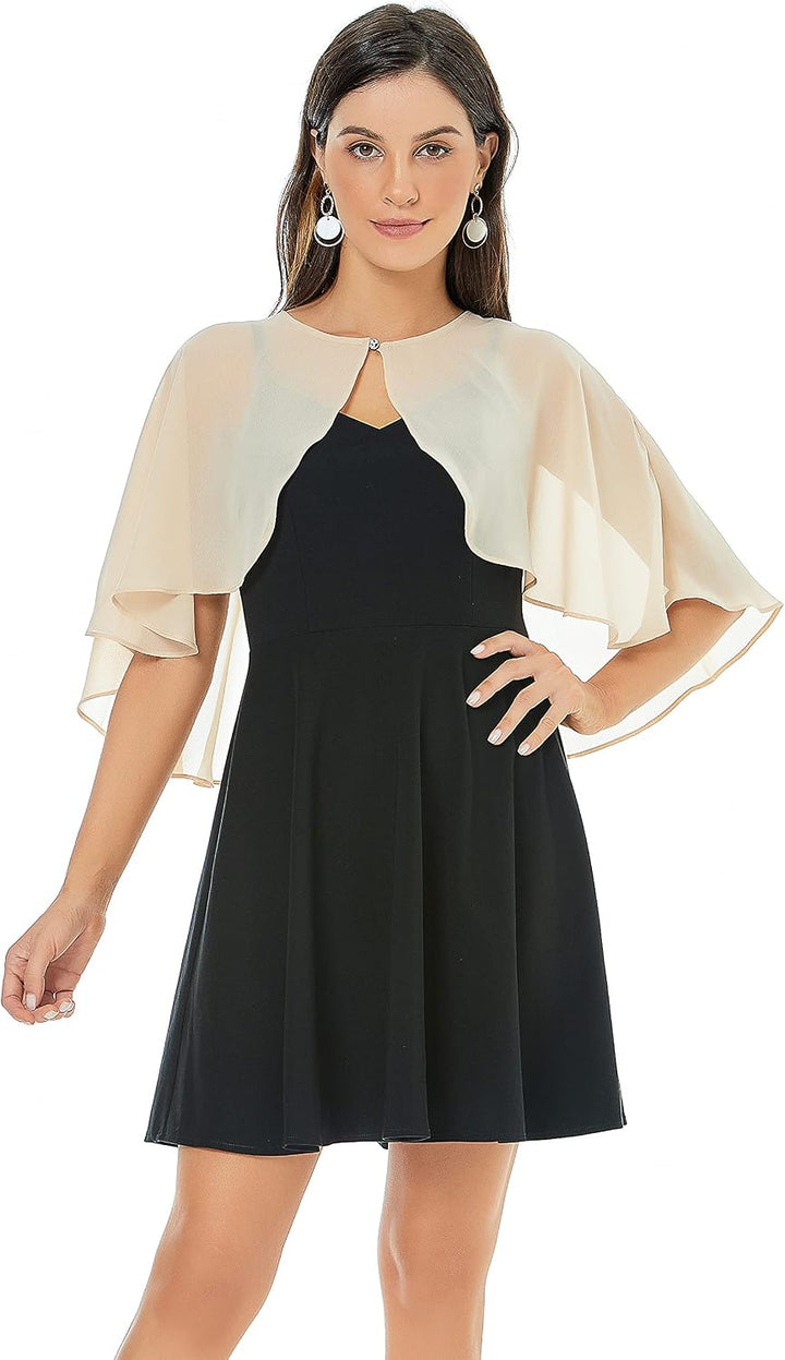 olyrjie Damen No Classic Einheitsgrösse Chiffon, Champagner, Einheitsgrösse Chiffon, Champagner