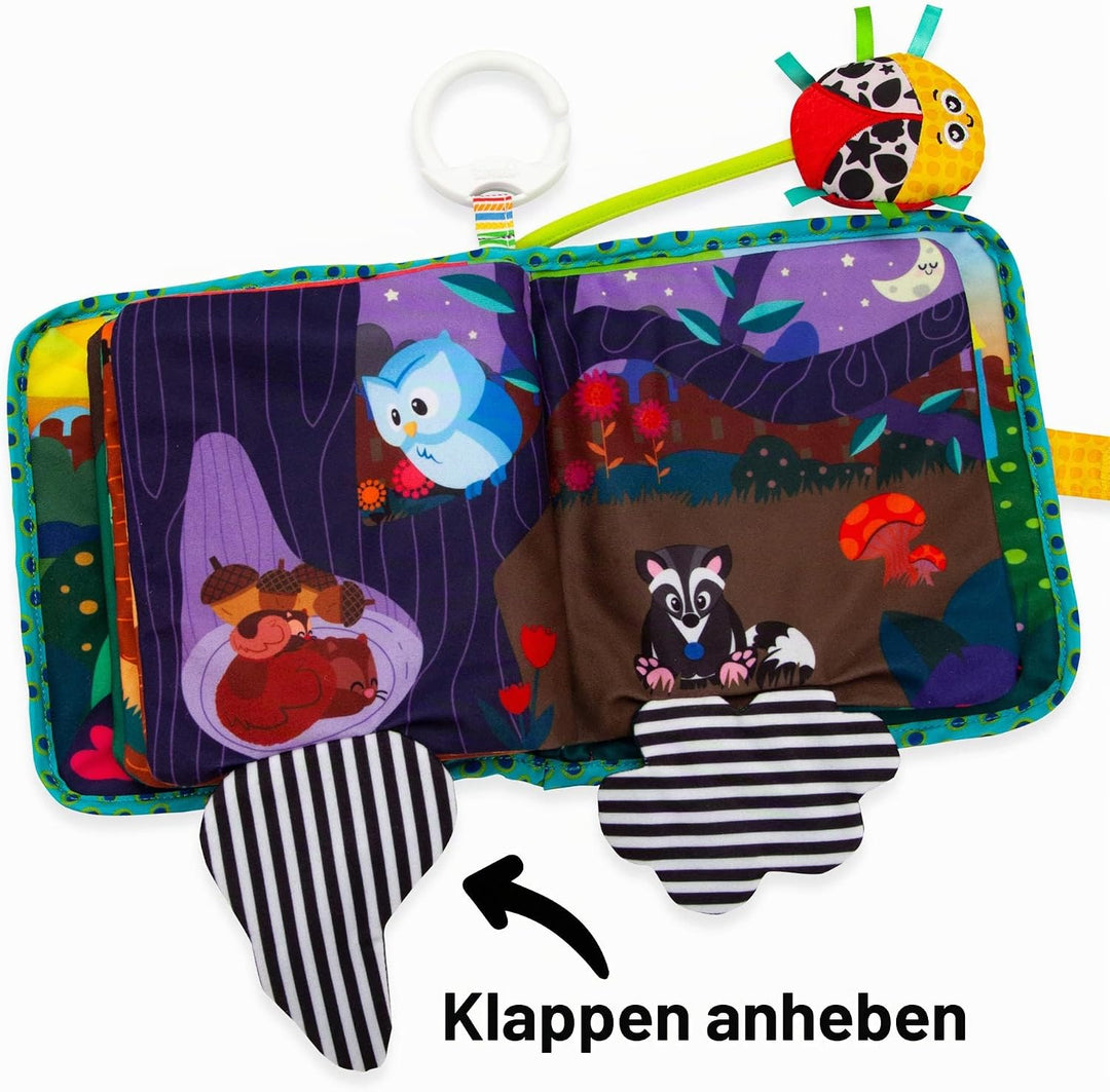 TOMY L27385 LAMAZE Bitty Bug Book, Clip on Pram and Pushchair Newborn, Sensory Babies with Colours a