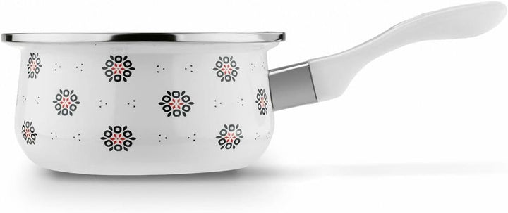 PULLMER Stielkasserolle 1L, Milchtopf, Butterpfännchen, Sossentopf, rustikales Design Milchtopf 1L,
