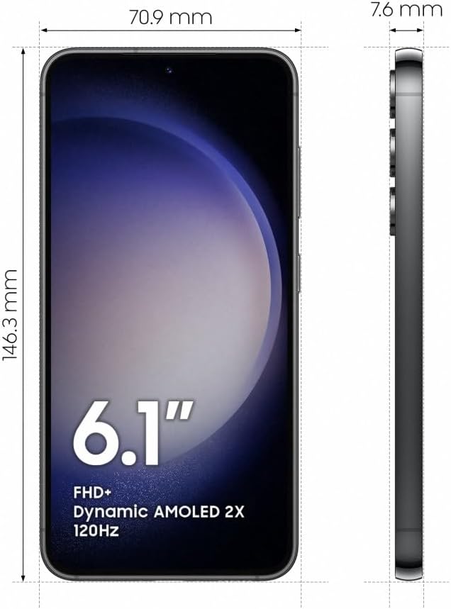 Samsung S911B/DS Galaxy S23 5G, Dual, 256GB 8GB RAM, Phantom Black