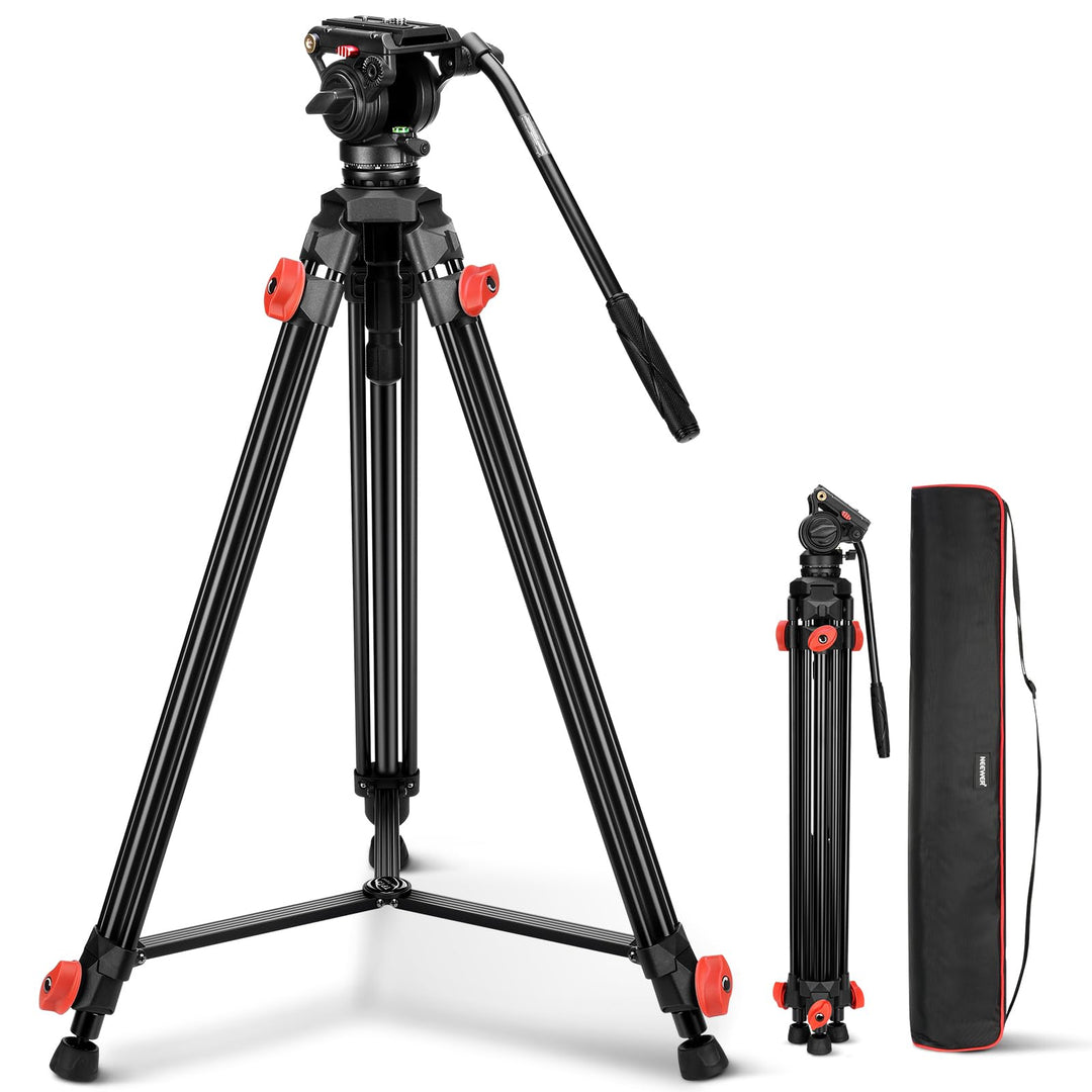 NEEWER Kamera Videostativ mit Fluidkopf Heavy Duty Leichter kompakter tragbarer Reisestativ für DSLR
