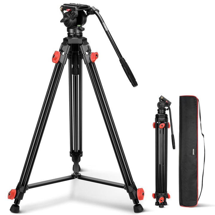 NEEWER Kamera Videostativ mit Fluidkopf Heavy Duty Leichter kompakter tragbarer Reisestativ für DSLR