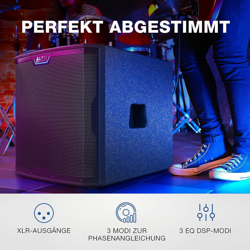 ALTO PROFESSIONAL TS15S und TS15S Cover - 2500W 15-Zoll Subwoofer, aktiver PA-Lautsprecher mit 6 DSP