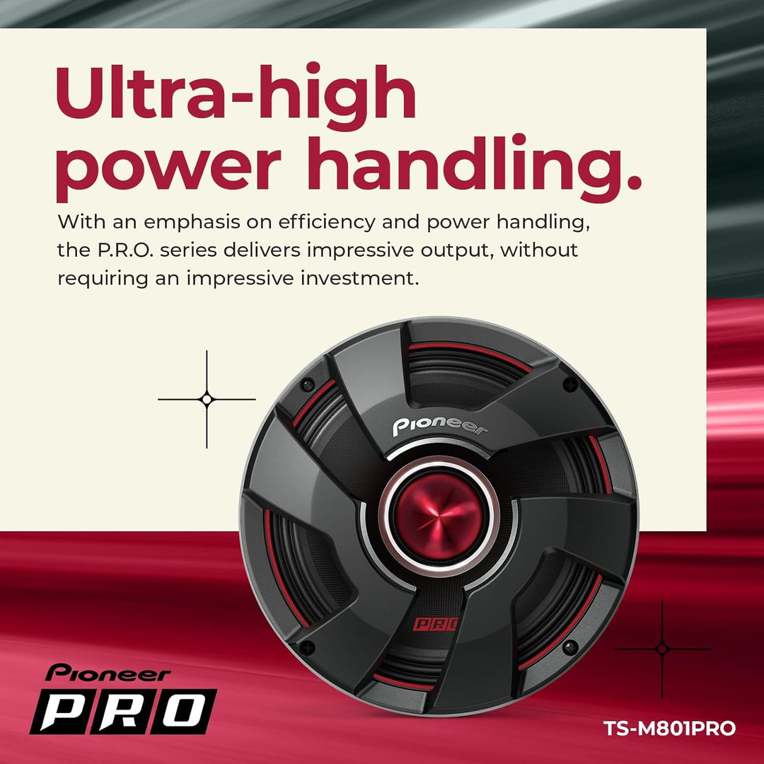 Pioneer TS-M801PRO P.R.O. Serie, 8 Zoll, 700 W maximale Leistung, Mischpulp-Kegel, hocheffizienter M