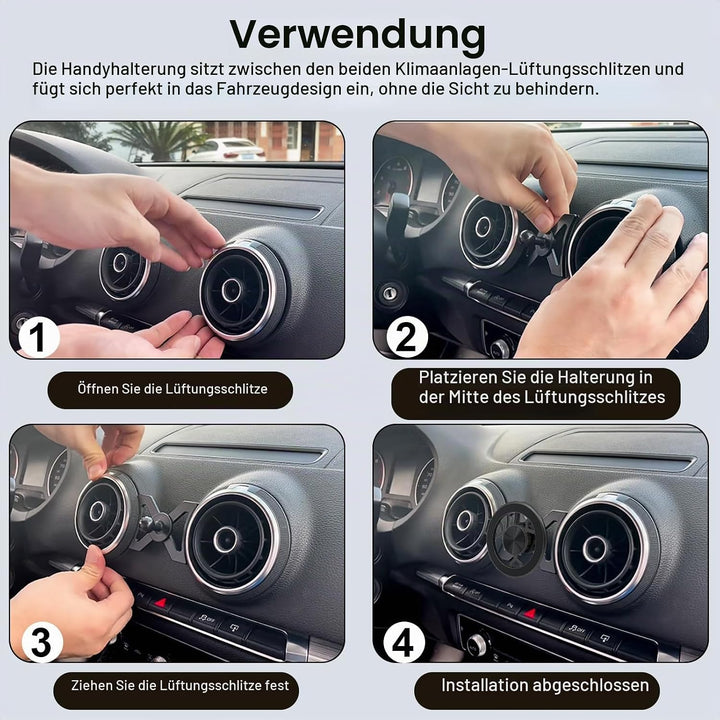 Magnetisch Kfz Handyhalterung Kompatibel mit Audi A3 8V 2014–2019 Universelle Halterung 360 Grad Dre