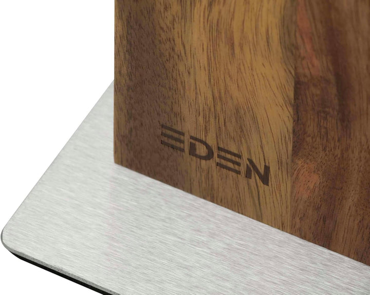 Eden Magnetic Knife Block EQB101 magnetischer Messerblock, Akazienholz mit Metallbasis, 23 x 25 cm