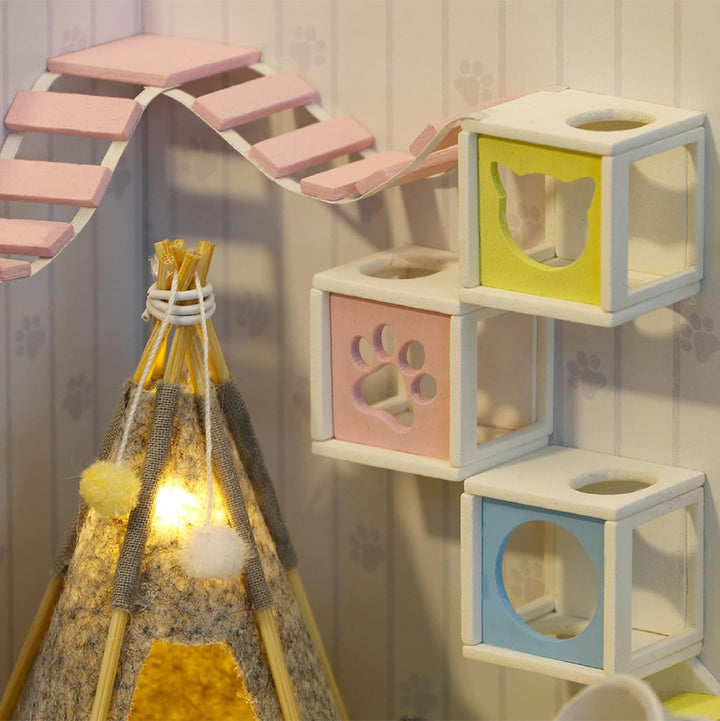 Cuteefun DIY Puppenhaus Miniatur Haus für Anfänger zum Bauen, Miniatur Puppenhaus zum Selber Bauen,