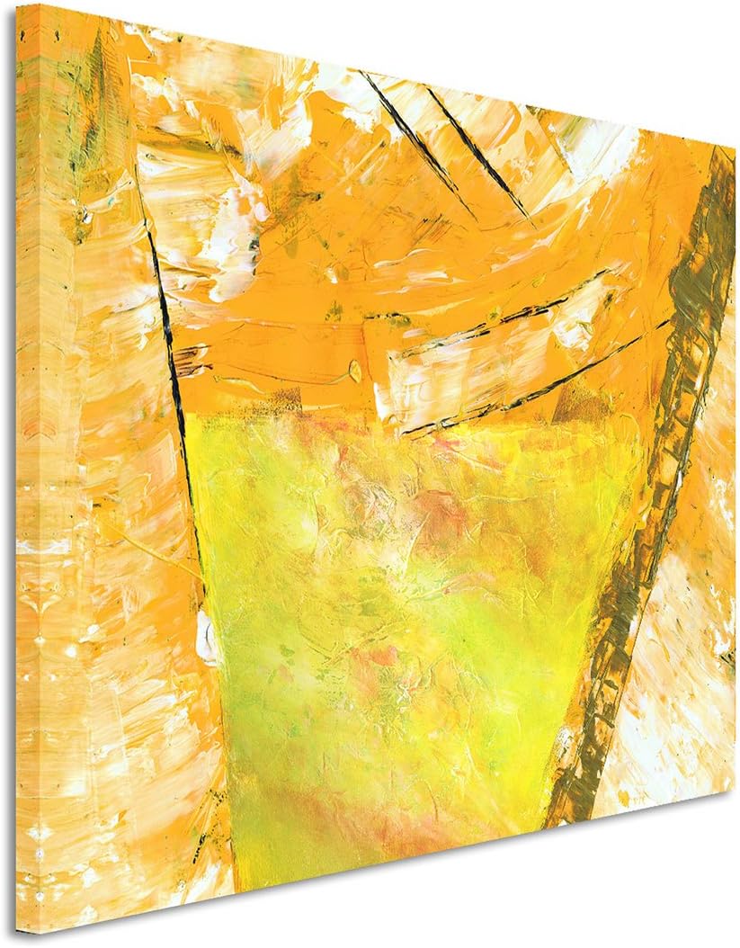 Paul Sinus Art 80x60cm Fotoleinwand Leinwanddruck Kunstdruck Wandbild orange gelb grün gemalt