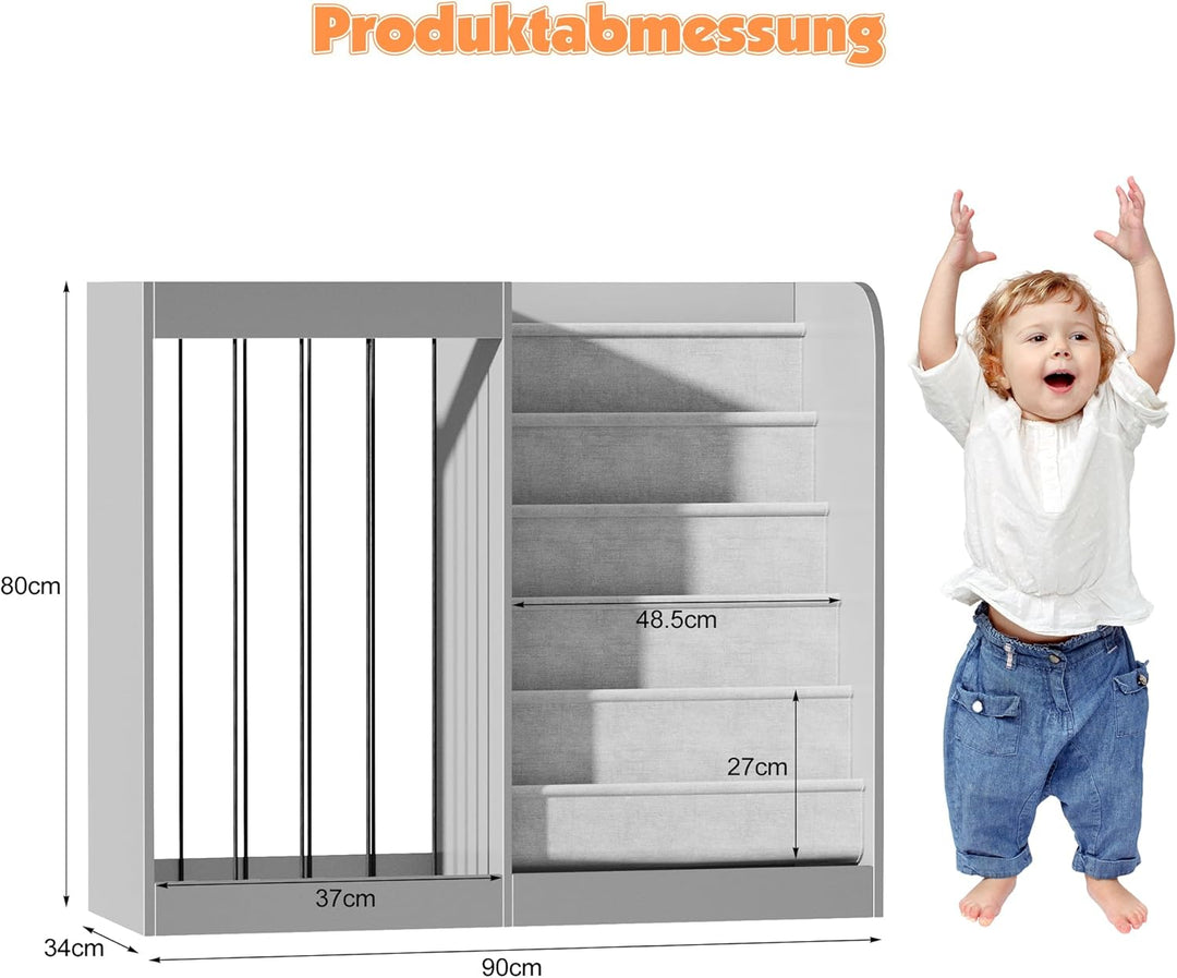 NACHES Kinder Bücherregal Spielzeugregal Kuscheltier Aufbewahrung Kinderregal Spielzeug-Organizer fü