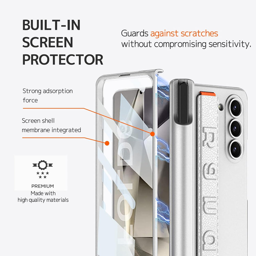 NINKI für Samsung Galaxy Z Fold 6 Handyhülle Band mit S Pen (schwarz) & Scharnierschutz, Galaxy Z Fo