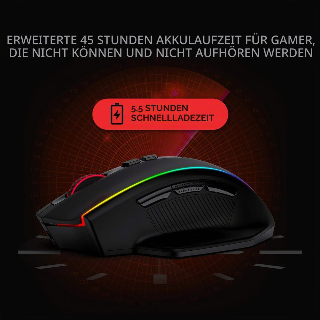 Redragon M686 Vampire Elite Kabellose Gaming Maus, 16000 DPI Kabelgebunde/Kabellose Maus mit Profess