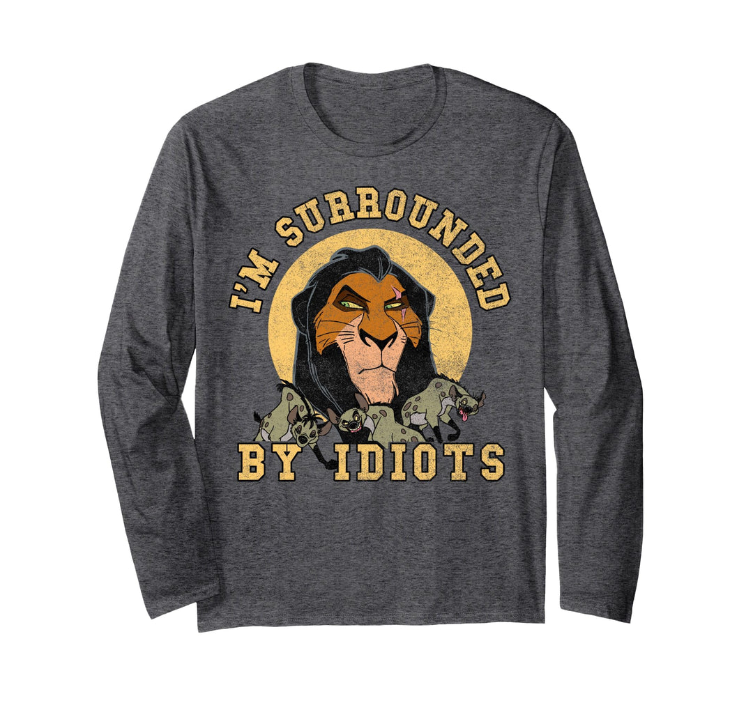 Disney The Lion King Scar Surrounded By Idiots Block Text Langarmshirt