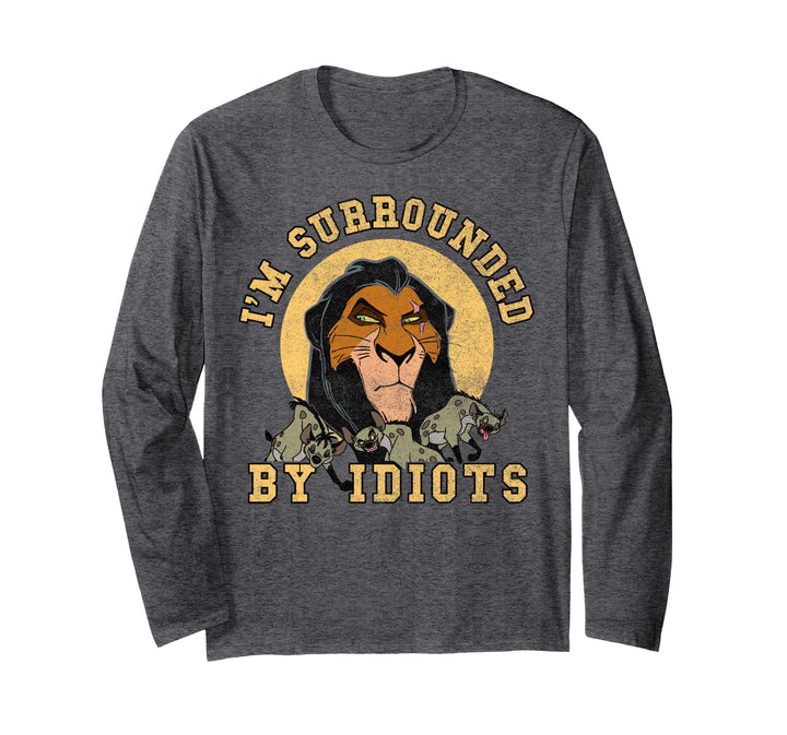 Disney The Lion King Scar Surrounded By Idiots Block Text Langarmshirt