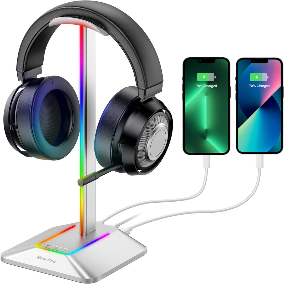 New bee Kopfhörer Ständer RGB Headset Halterung mit USB Typ-C Ladegeräten und Datenübertragung Unive