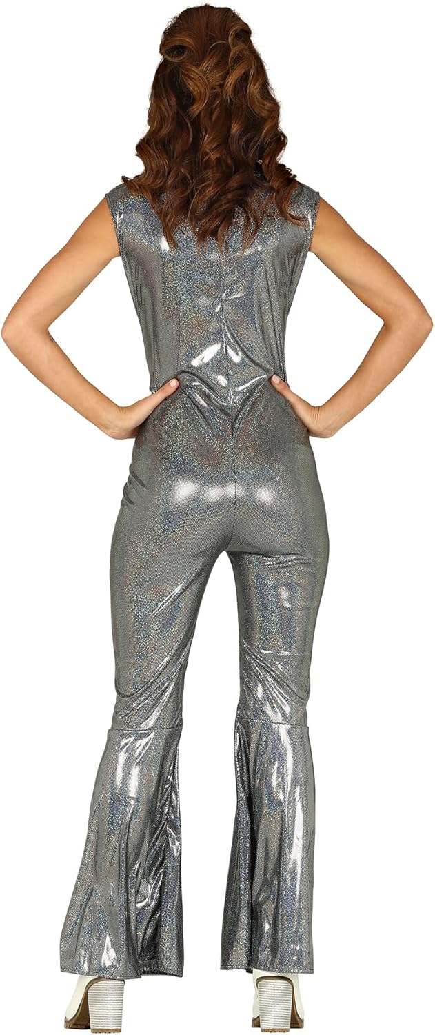 Fiestas Guirca Disco Jumpsuit Anzug für eine 70er Disco Hippie Frau Verkleidung