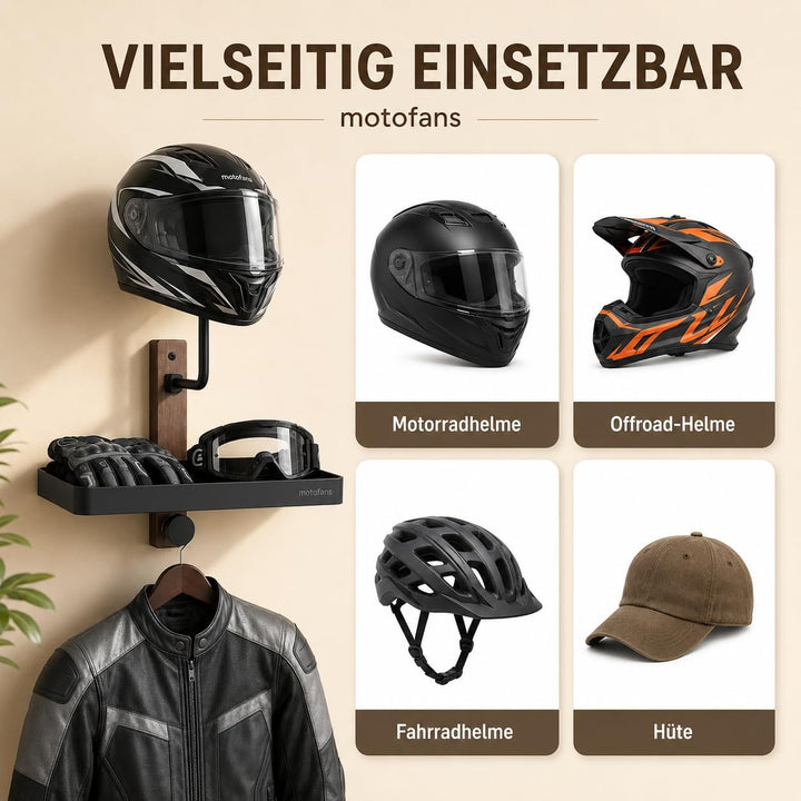 Helmhalterung Wand, Motorrad Garderobe, Motorradhelm Halterung Wand, Geschenke für Motorradfahrer Fu