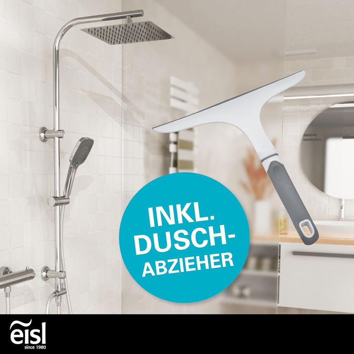 EISL EASY DELUXE Duschset, Duschsystem ohne Armatur 2 in 1 mit grosser Edelstahl Regendusche (300 x