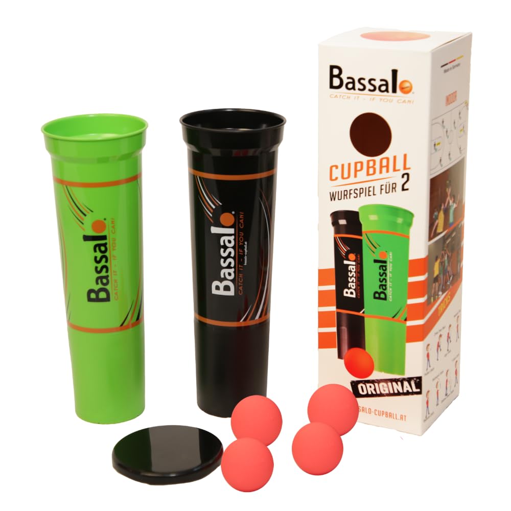 BASSALO Cupball - Sportspiel für Kinder, Jugendliche, Erwachsene 2 Spieler Starter Set Plus, 2 Spiel