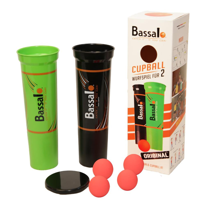 BASSALO Cupball - Sportspiel für Kinder, Jugendliche, Erwachsene 2 Spieler Starter Set Plus, 2 Spiel