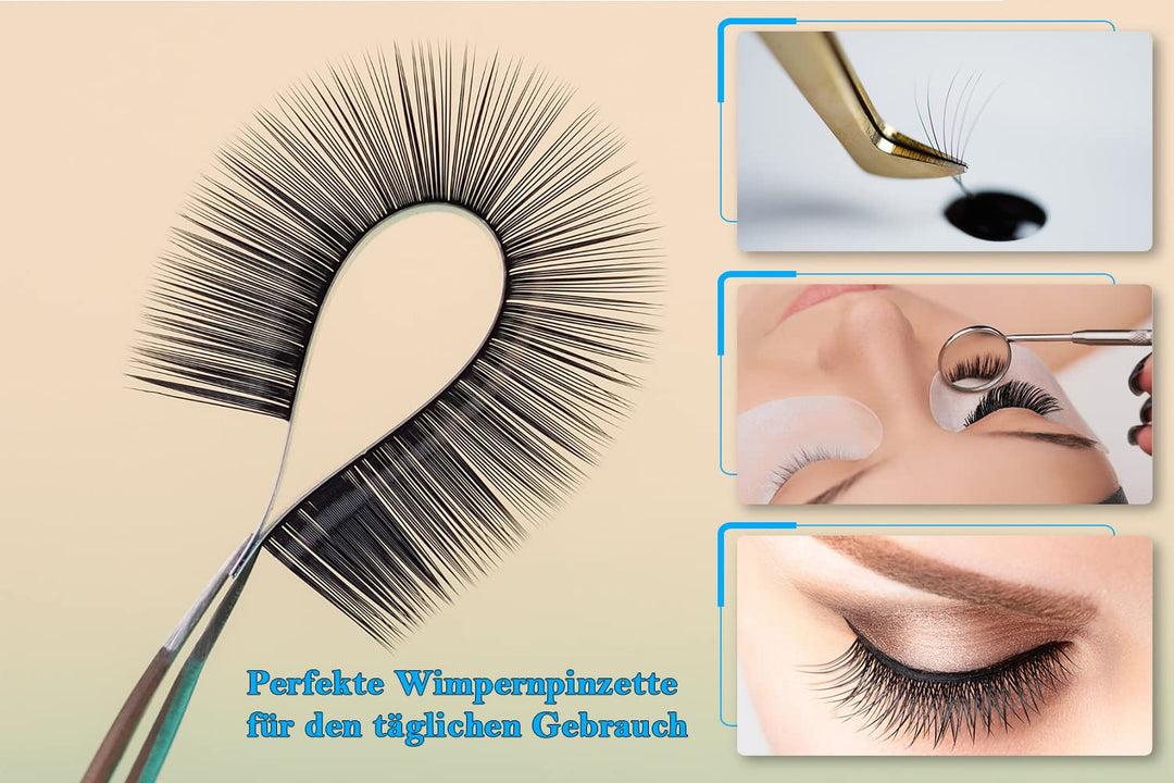SMI 8 Stück Wimpern Pinzette Wimpernpinzette Wimpernverlängerung Pinzette Spitz Wimpernzange Gebogen