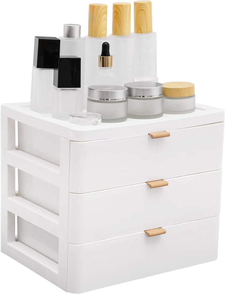 Aufbewahrungsbox mit 3 Schubladen, Schreibtisch Organizer Kosmetik Schubladenbox Desktop Schubladen