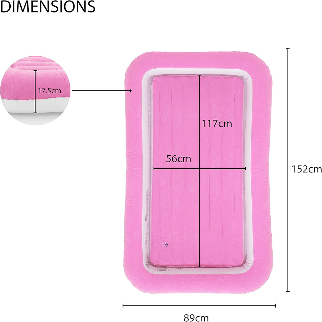 Avenli 85490 Luftmatratze für Kinder, Einzelbett, beflockt, Rosa, 152 cm x 89 cm x 17,5 cm