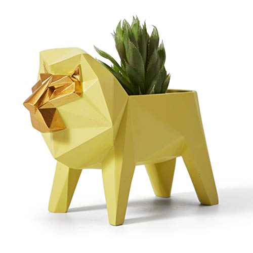 Amoy-Art Blumentopf Pflanzen Löwe Arts Skulptur Modern Dekor Statue Wohnzimmer Kunst Figuren Polyres
