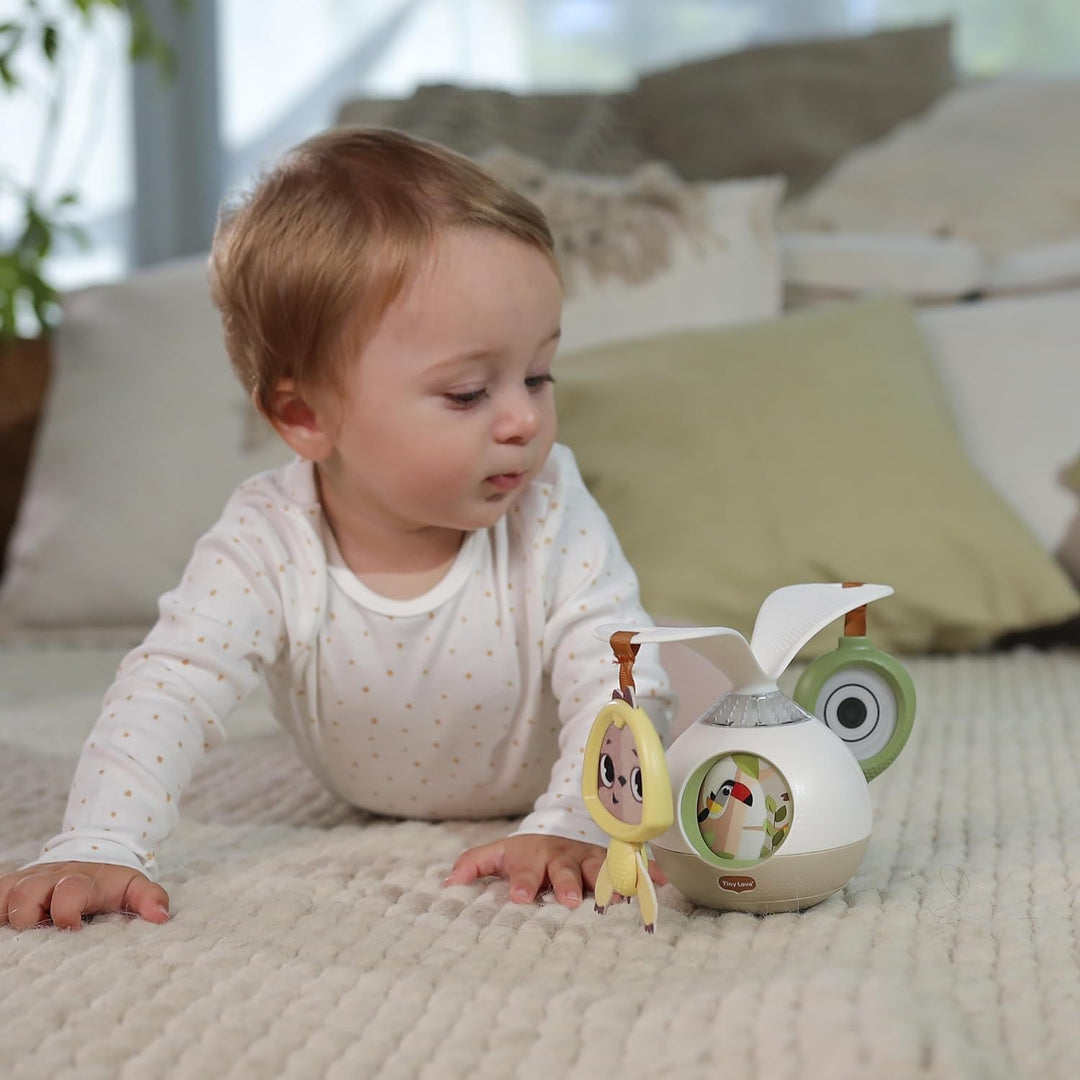 Tiny Love 2-in-1 Tummy Time Mobile Baby mit Musik & Licht, 360° Drehbares, 0+ Monate, für Kinderwage